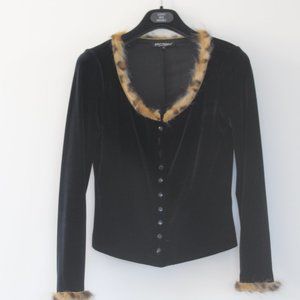 Betsey Johnson vintage long sleeve velvet top. M